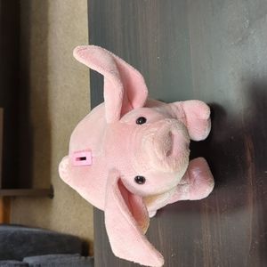 Piggy bank with plush body
